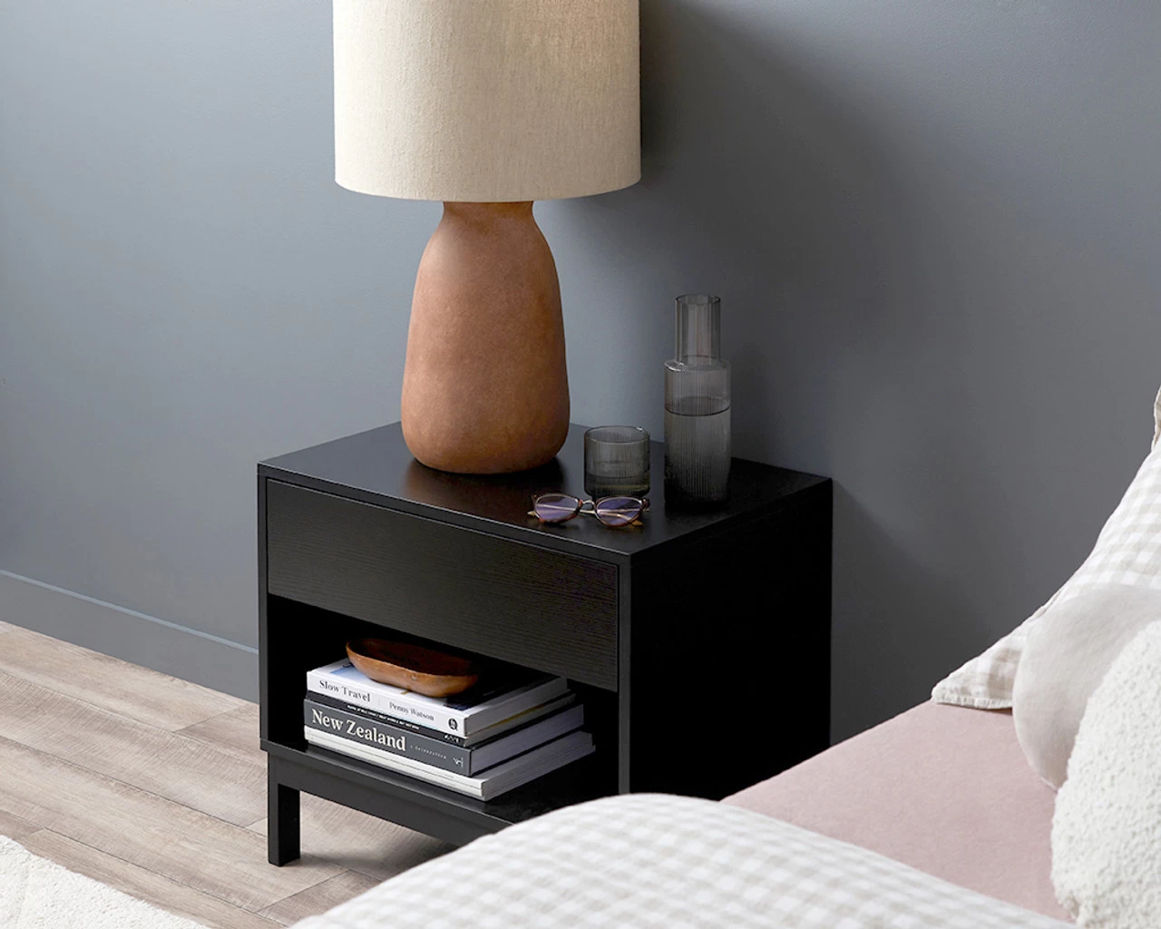 Zander Bedside Table - Black - Image 6