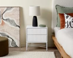 Nyla Bedside Table - White