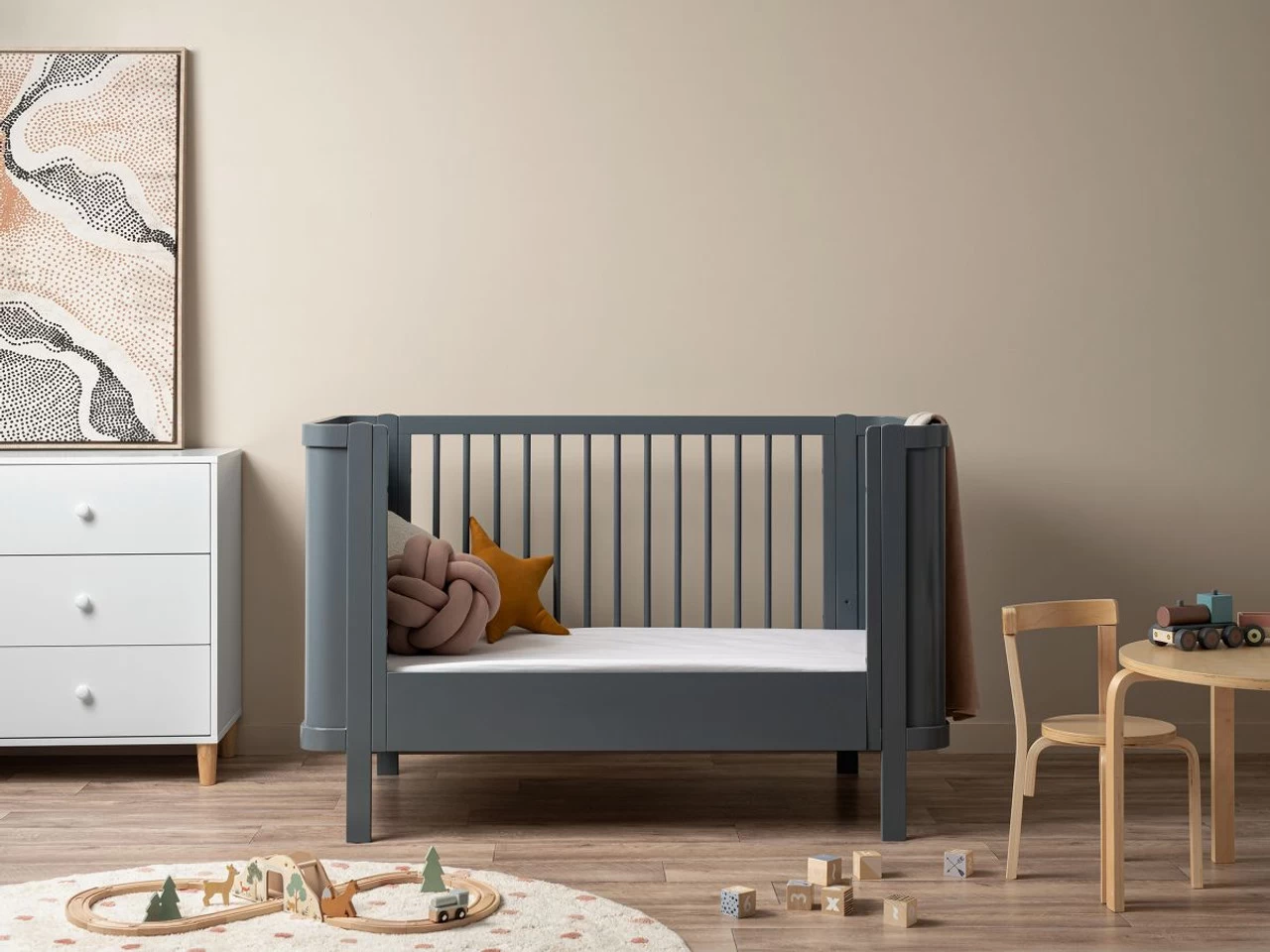 Orlando Cot Toddler Bed Conversion - Charcoal- CLEARANCE - Image 2