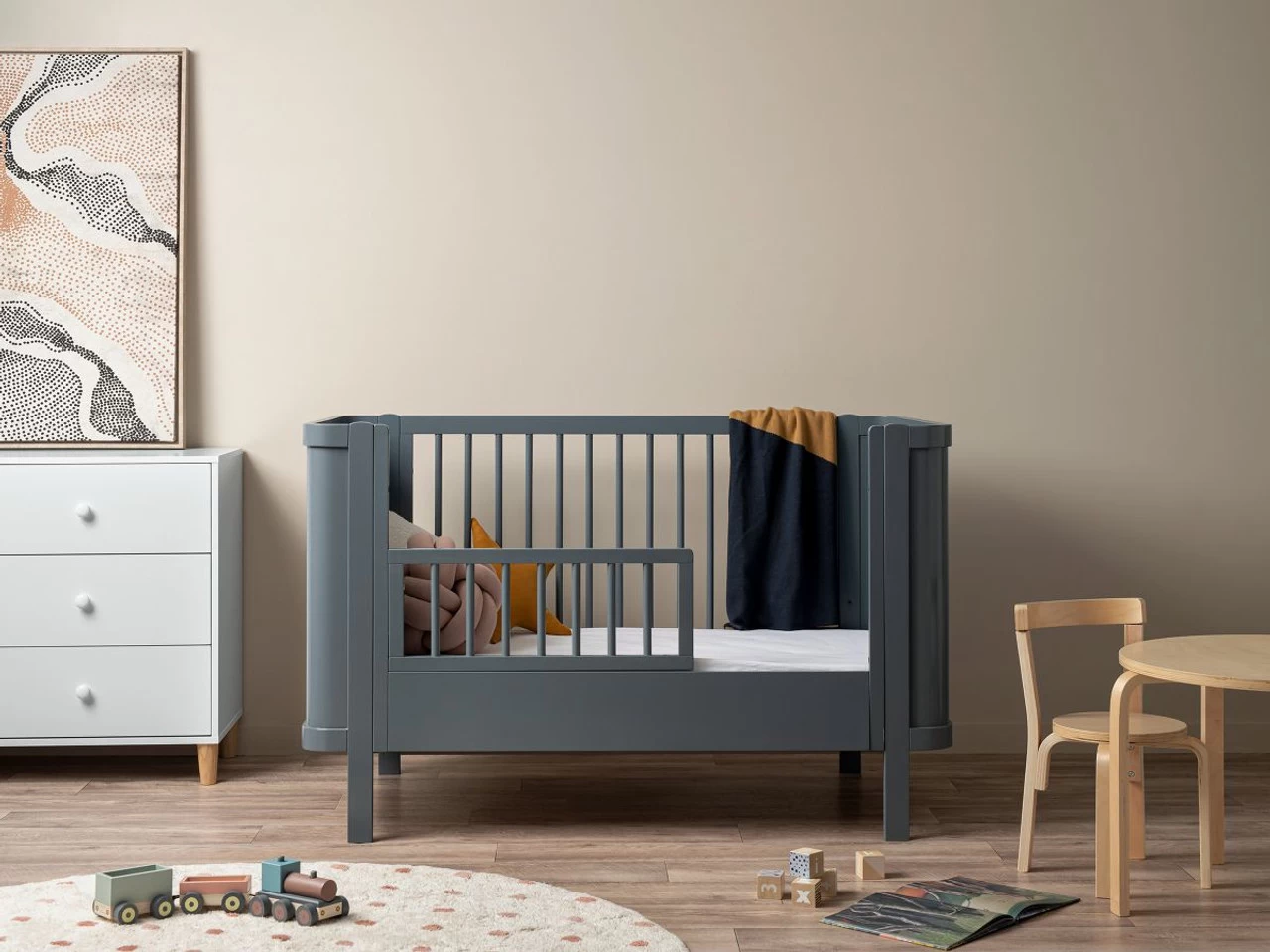 Orlando Cot Toddler Bed Half Frame - Charcoal - Image 2