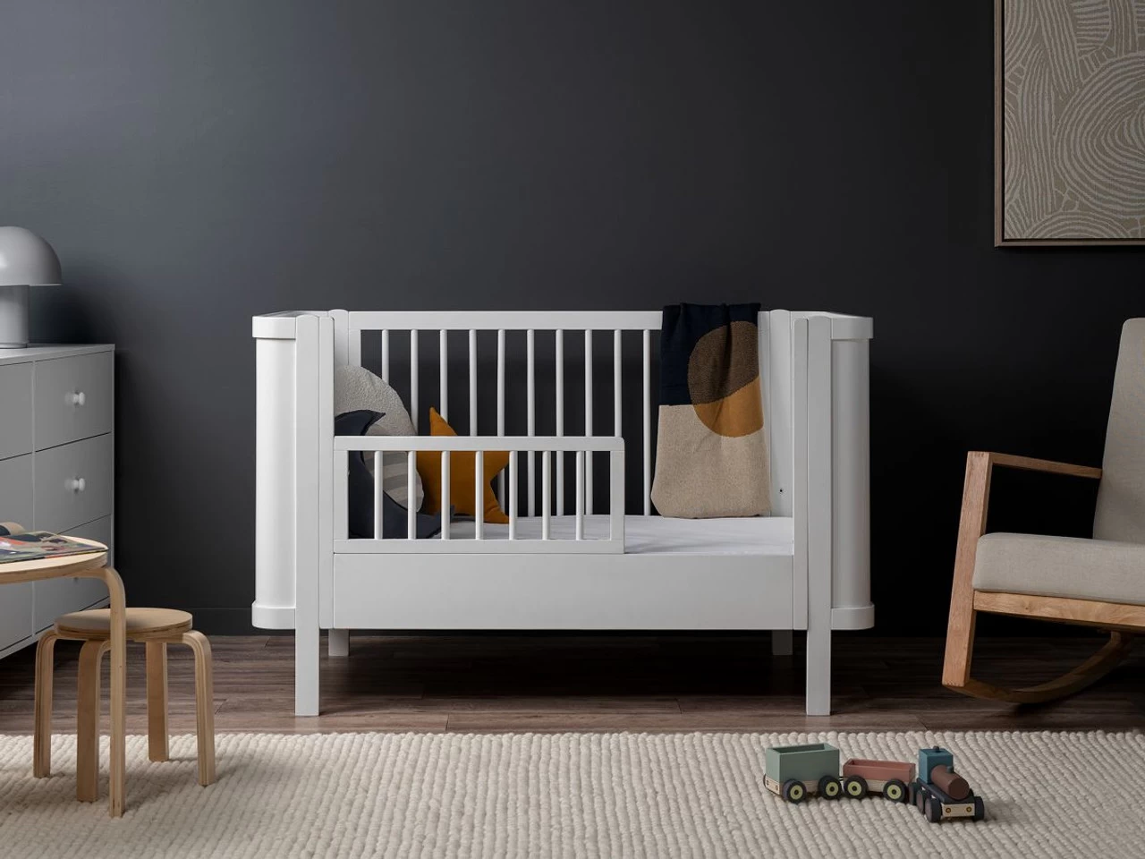 Orlando Cot Toddler Bed Half Frame - White - Image 2