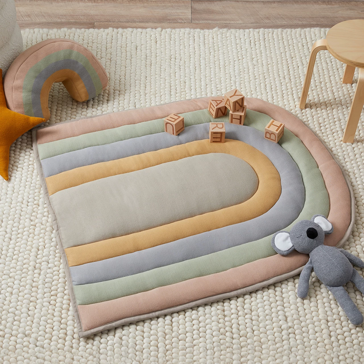 Rainbow Knitted Playmat - Image 3