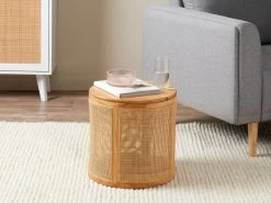 Rattan Storage Ottoman - Natural - CLEARANCE