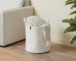 Southampton Cotton Rope Basket - White