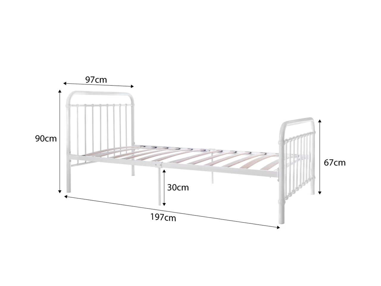 Sonata Bed - Single - White - Image 5