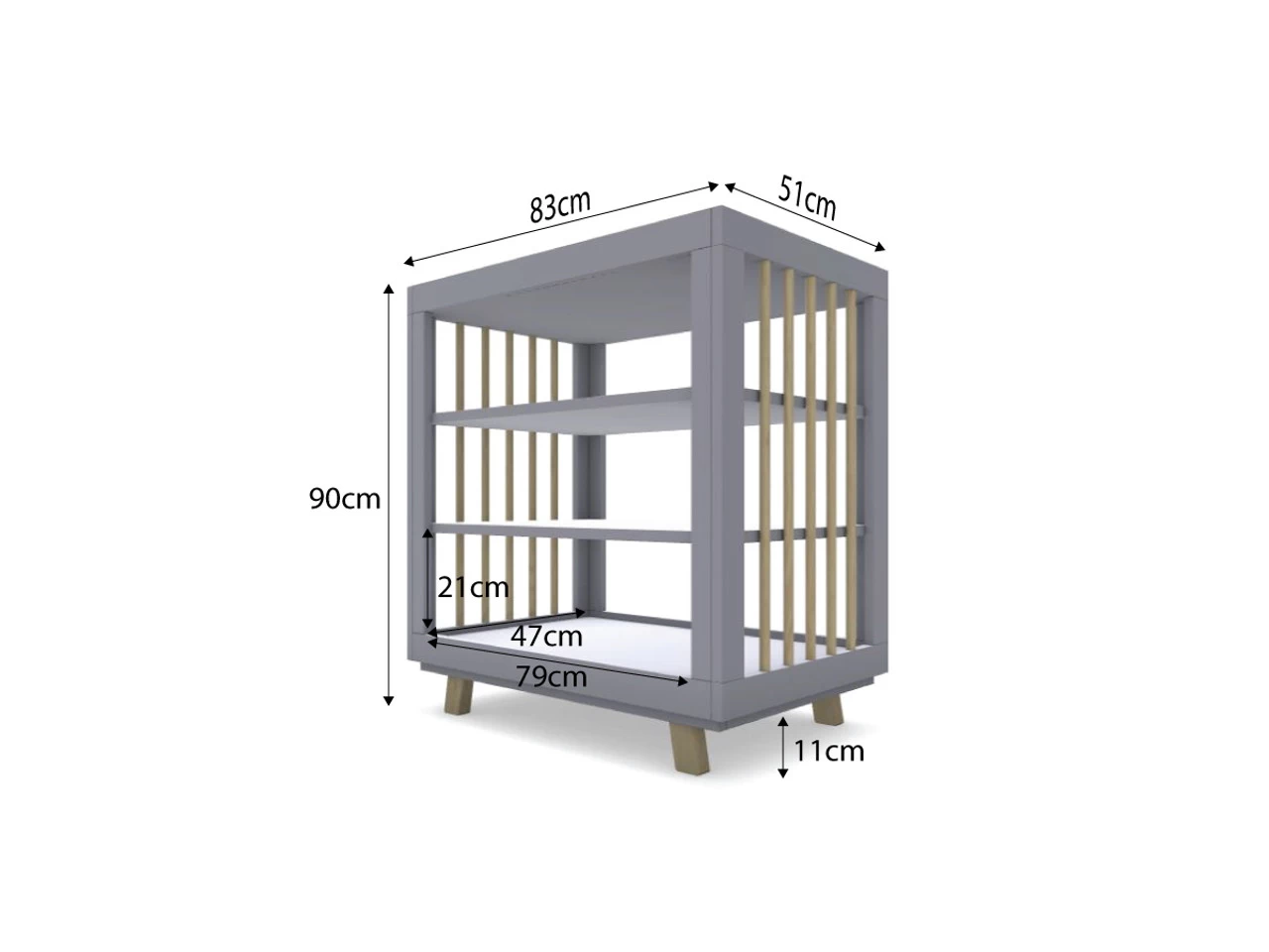 Aspen Change Table - Grey/Natural - CLEARANCE - Image 6