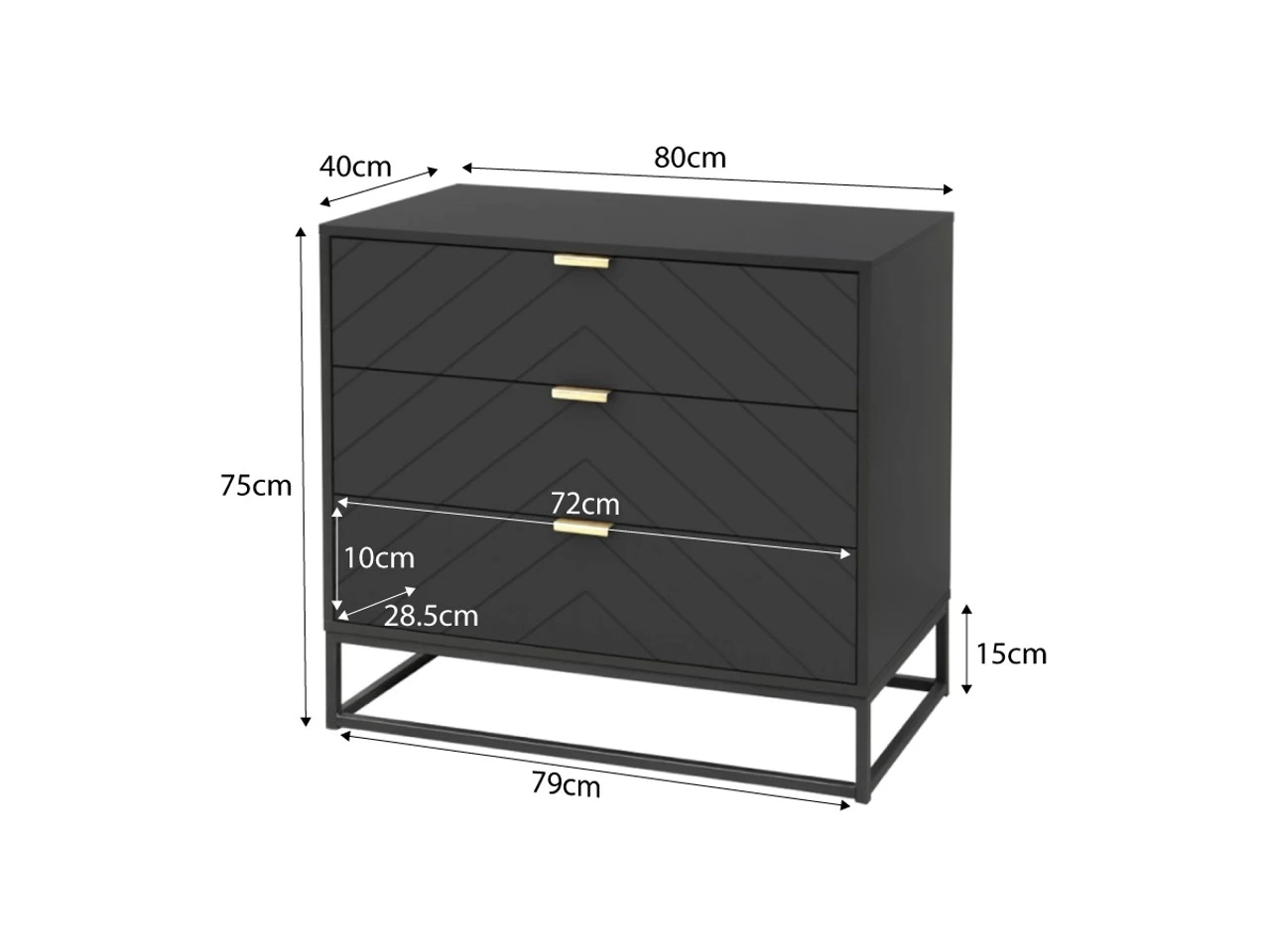 Inca Three Drawer - Black - Image 6