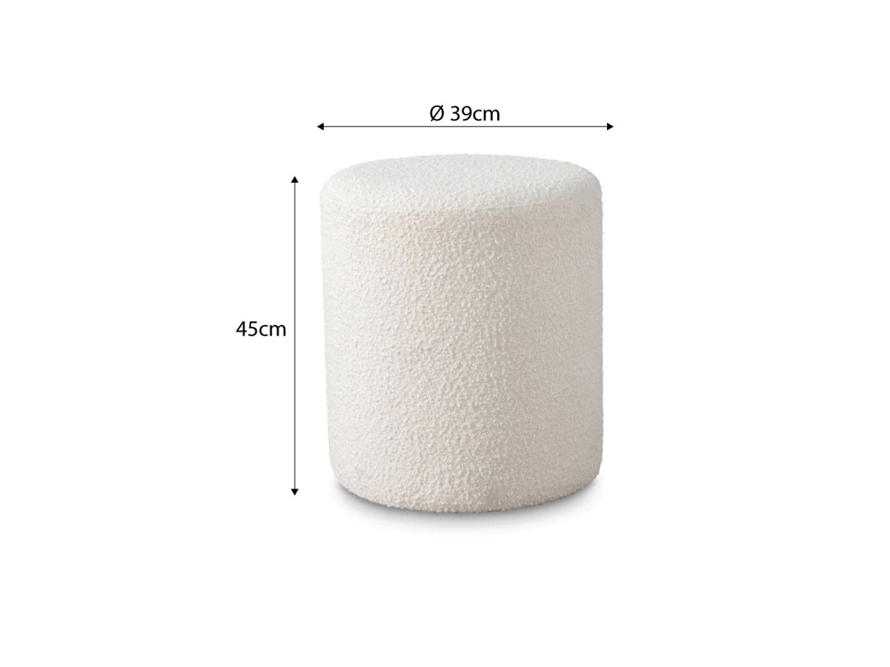 Boucle Ottoman - Small - Cream - Image 5