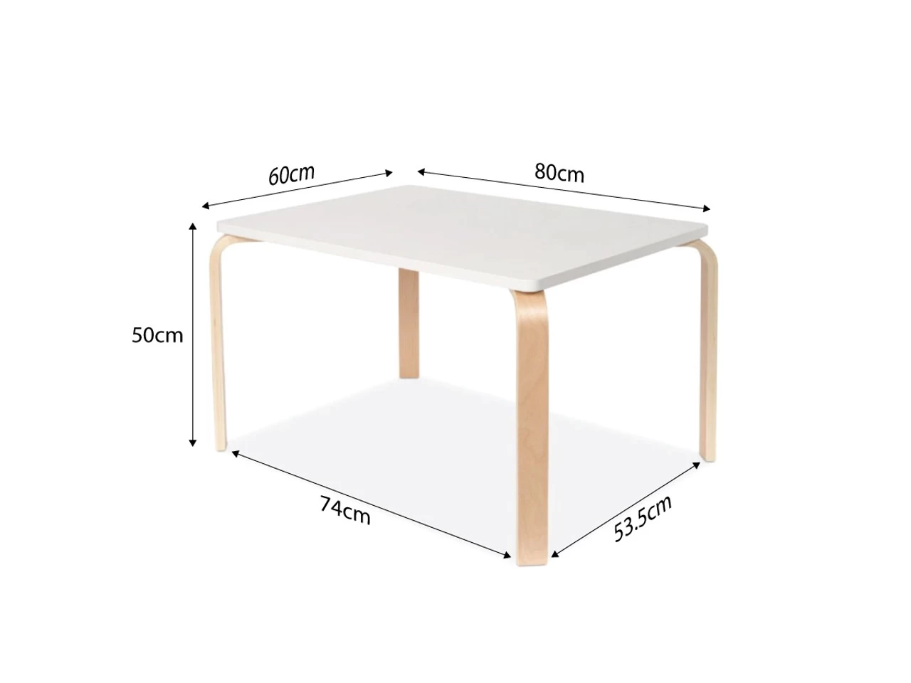 Hudson Kids Rectangular Table - White/Natural - Image 6
