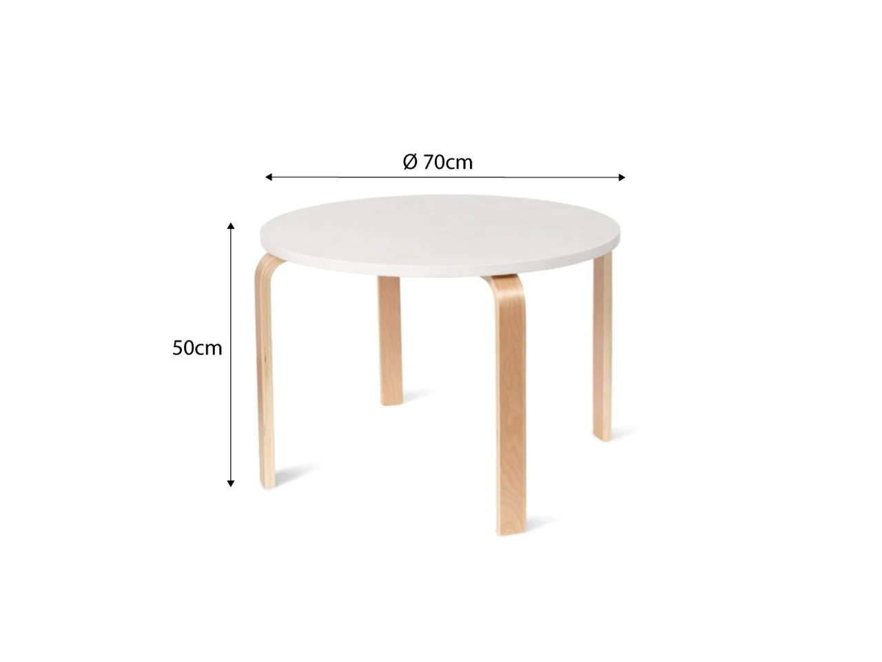 Hudson Kids Round Table - White/Natural - Image 6