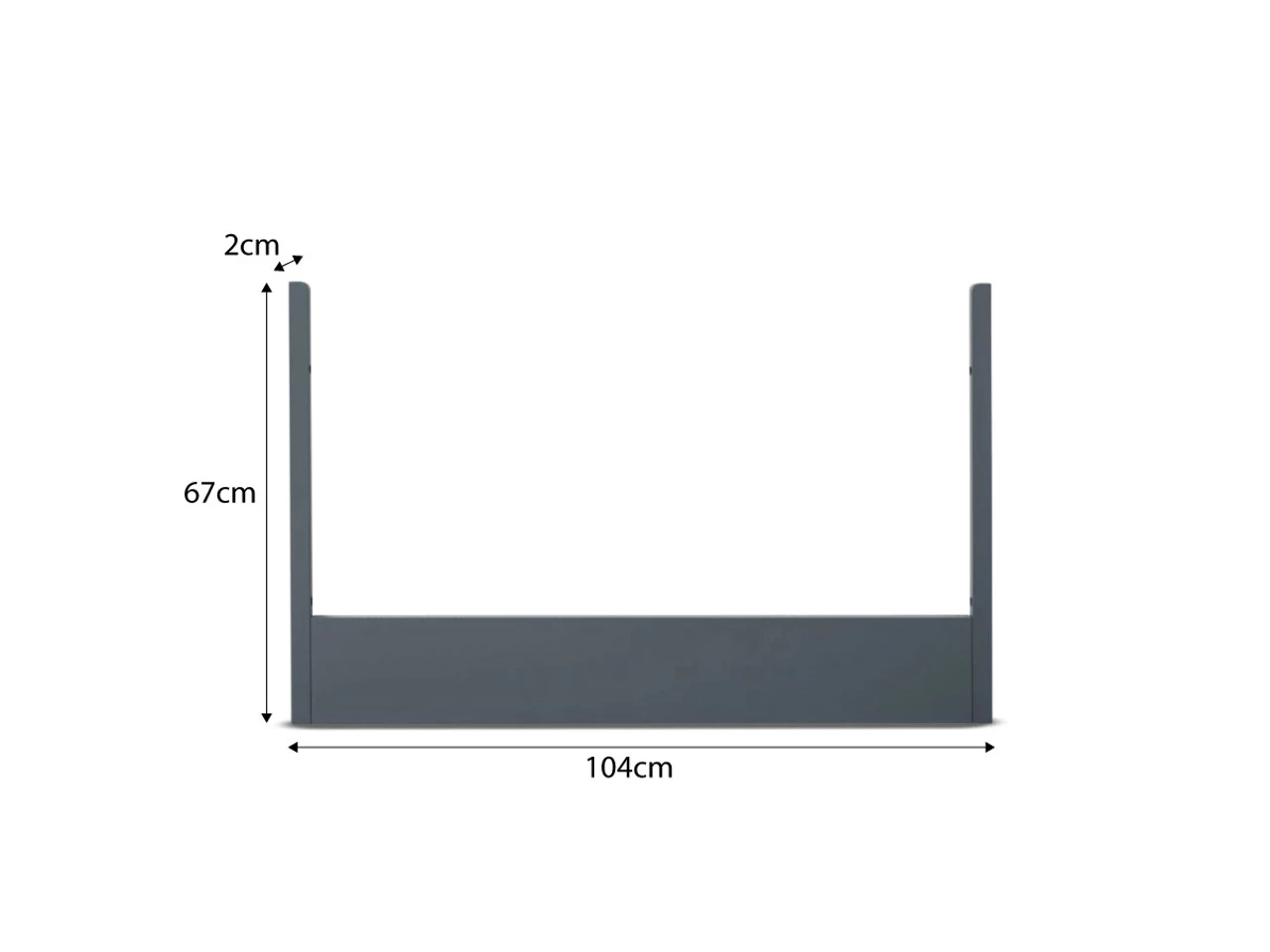 Orlando Cot Toddler Bed Conversion - Charcoal- CLEARANCE - Image 6