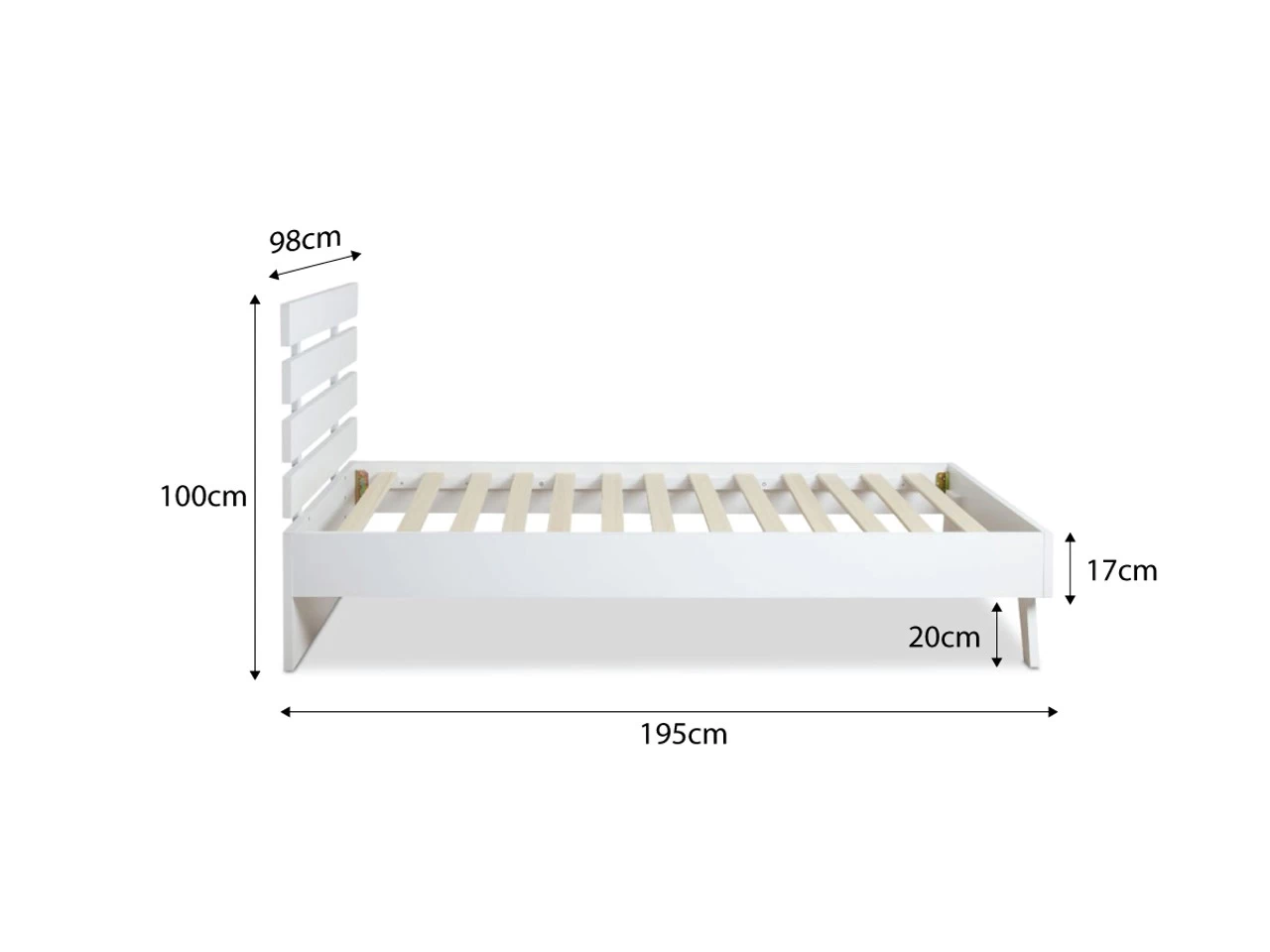 Soren Single Bed - White - CLEARANCE - Image 6