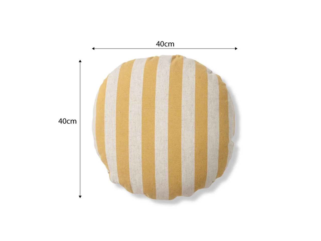 Eva Linen Blend Thick Stripe Round Cushion - Marigold - CLEARANCE - Image 6