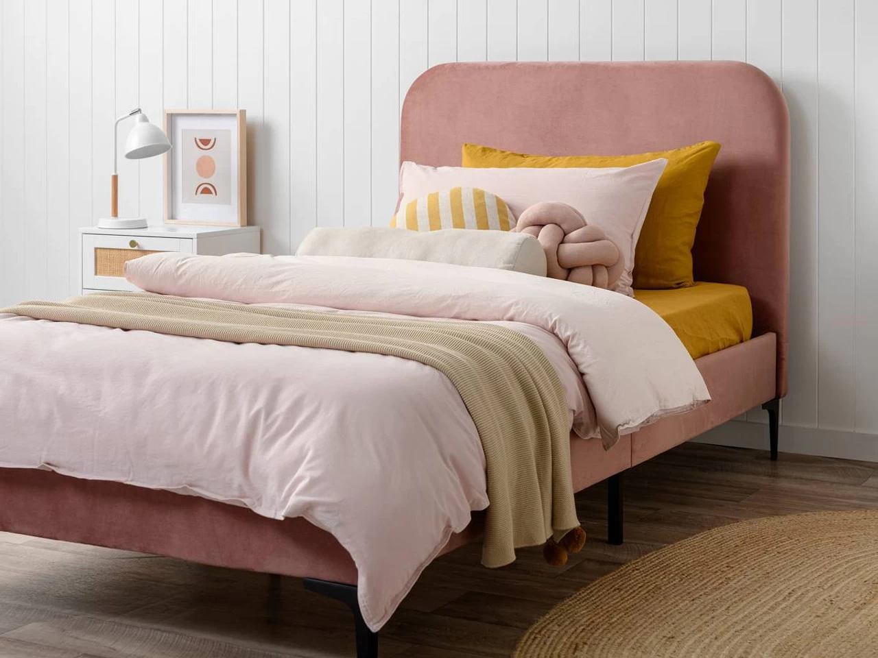 Eva Linen Blend Thick Stripe Round Cushion - Marigold - CLEARANCE - Image 5