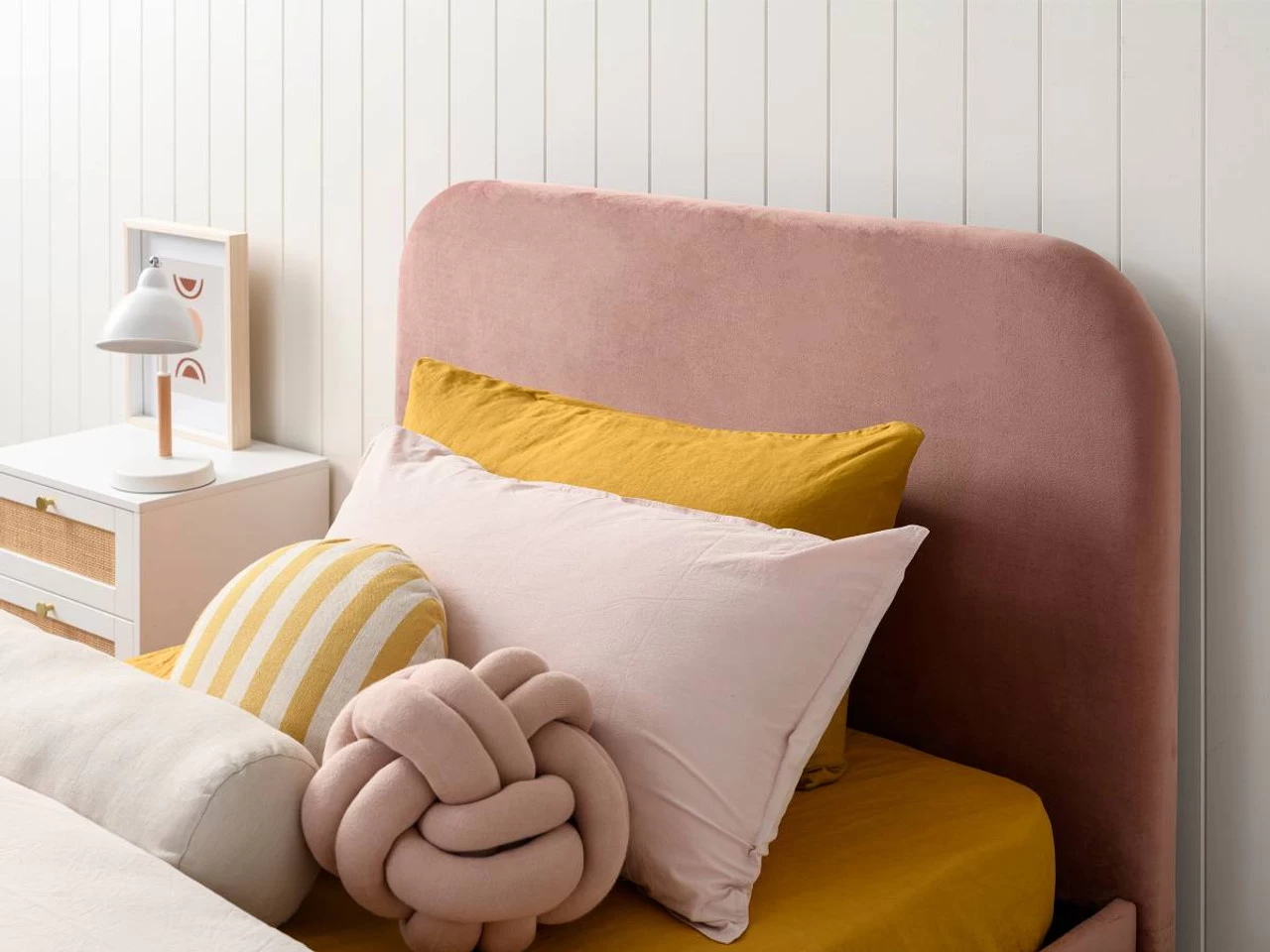 Eva Linen Blend Thick Stripe Round Cushion - Marigold - CLEARANCE - Image 4