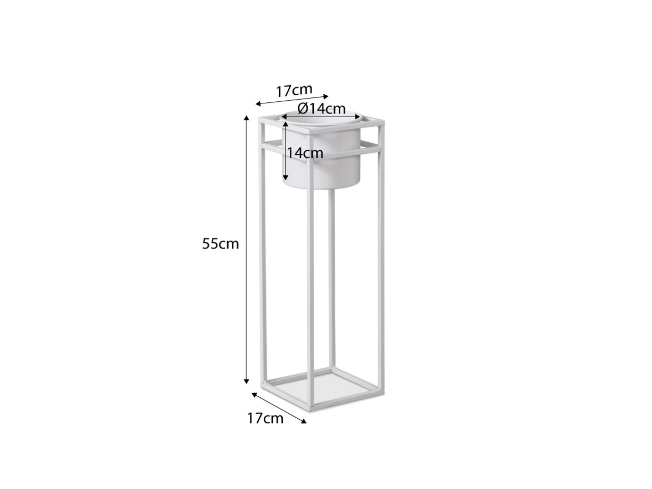 Brent Metal Plant Stand White - Tall - Image 6
