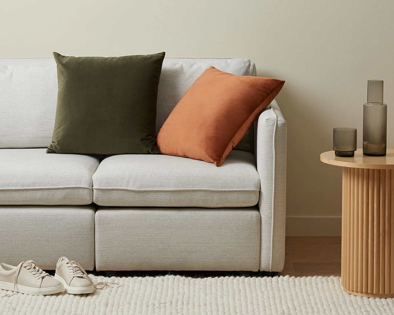 Velvet Euro Cushion Cover - Olive - Image 5