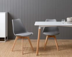 Contemporary Dining Chairs - Set Of 2 - Grey