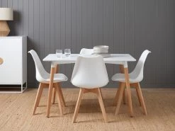 Contemporary 4 Seater Dining Table - White