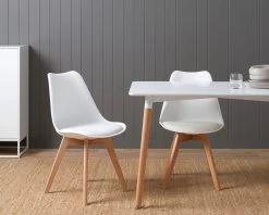 Contemporary Dining Chairs - Set Of 2 - White