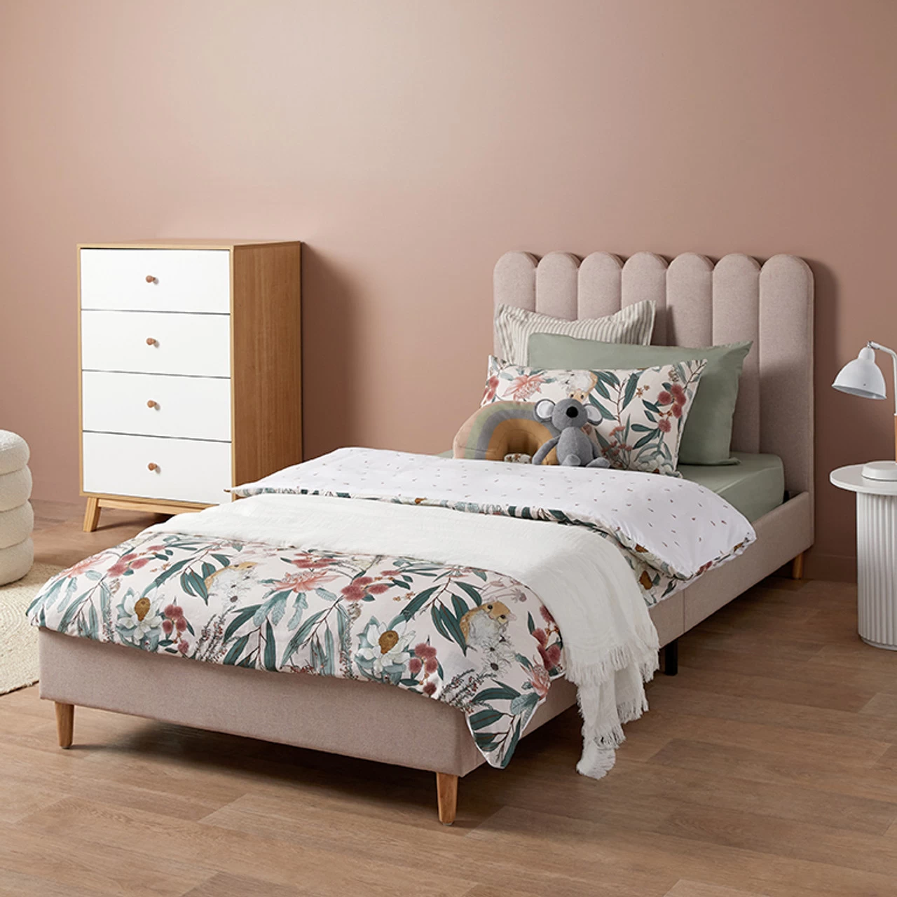 Fiona Single Bed - Dusty Pink - Image 3