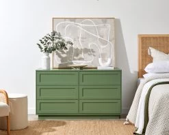 Eros Six Drawer - Sage Green