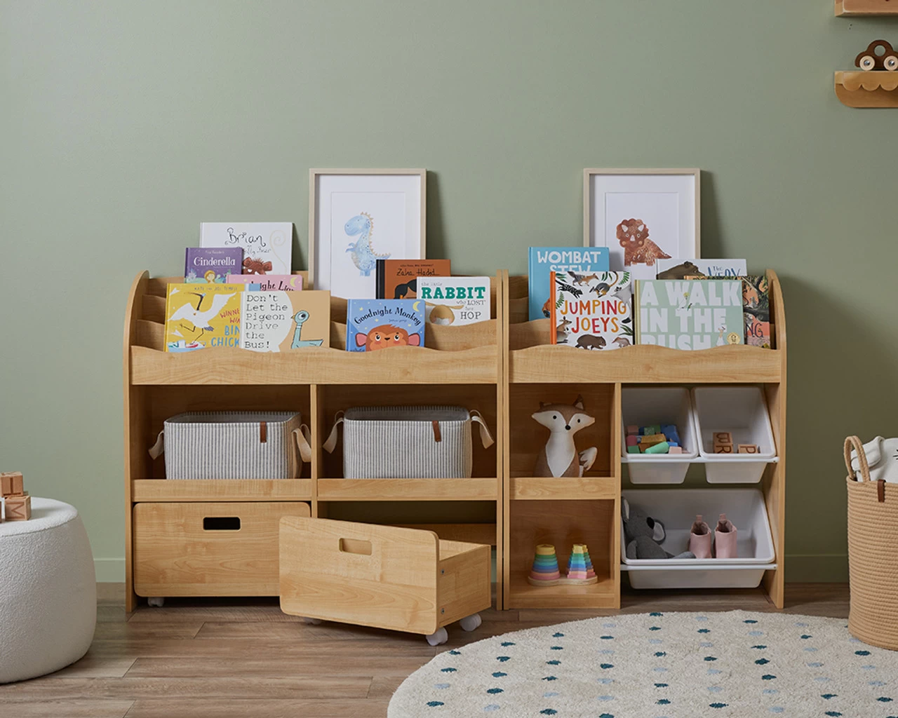 Theo Kids Bookshelf & Toy Drawer Organiser - Image 5