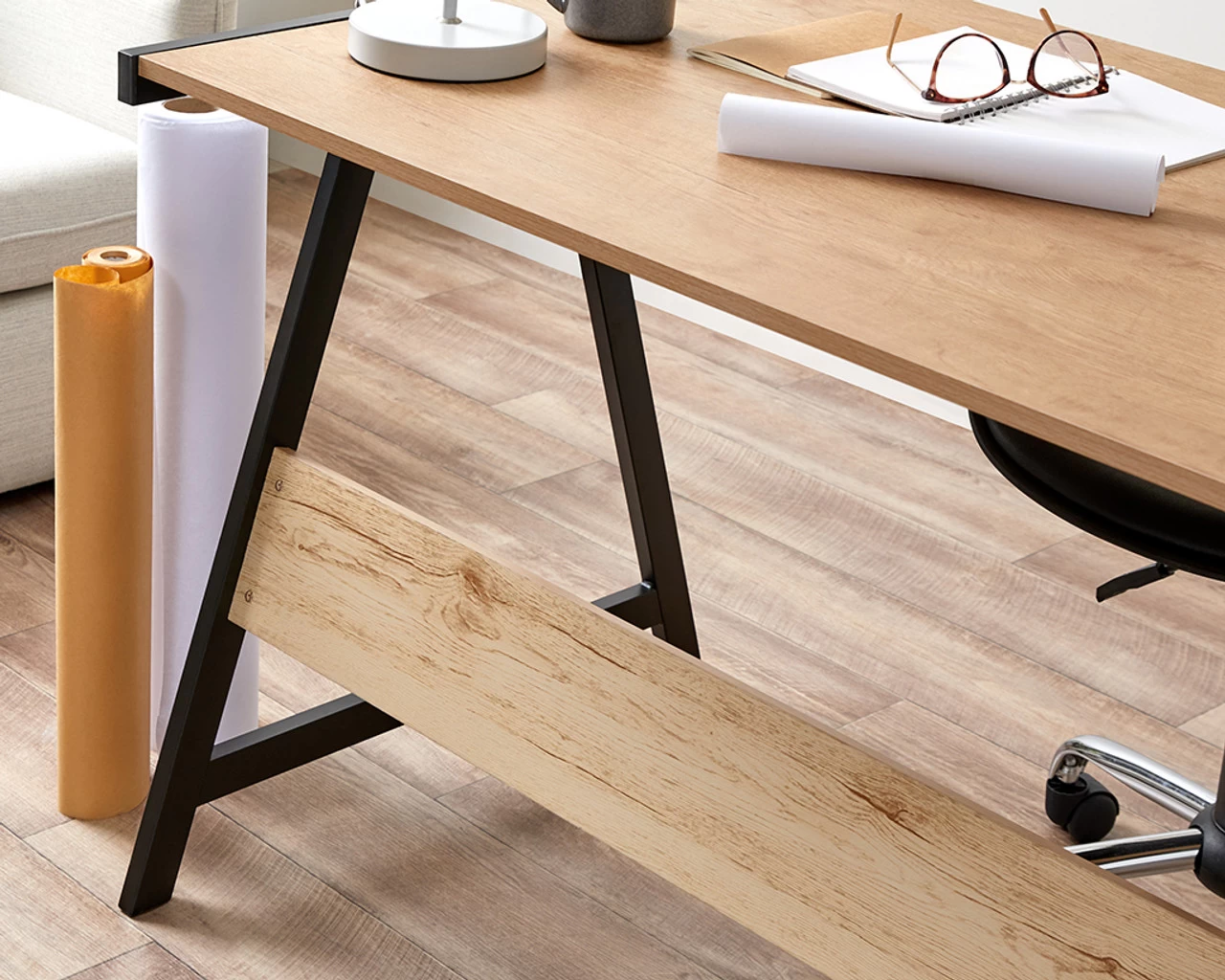 Brixton Trestle Desk - Black - Image 4