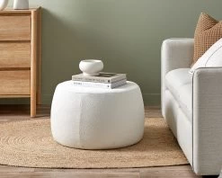 Smooth Boucle Ottoman - Large - Cream