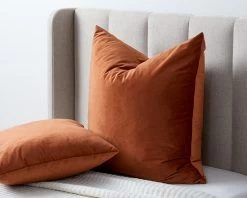 Velvet Euro Cushion Cover - Rust