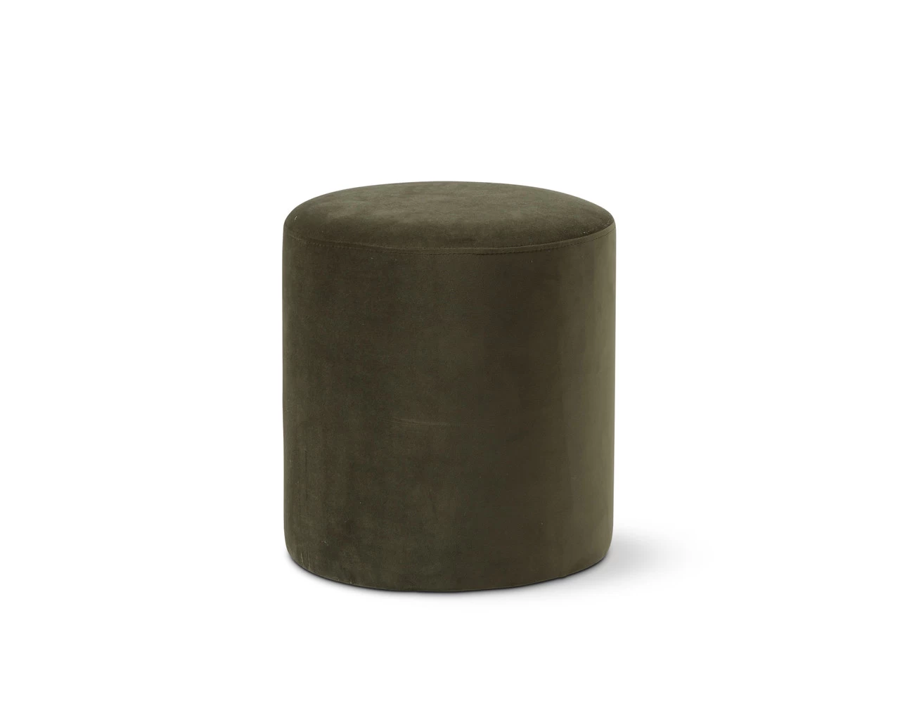 Velvet Ottoman - Small - Olive Green - Image 2