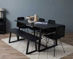 Zander 6 Seater Dining Table - Black