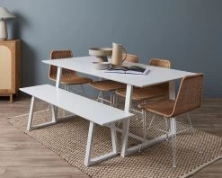 Zander 6 Seater Dining Table - White