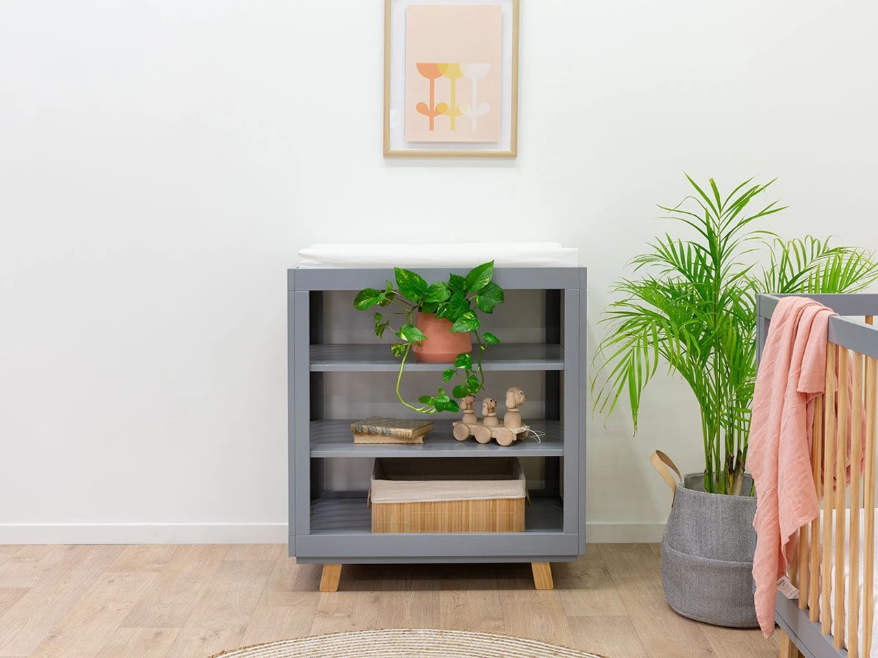 Aspen Change Table - Grey/Natural - CLEARANCE - Image 3